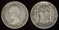 1 peseta 1891