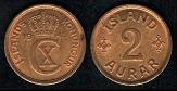 2 aurar 1952 Islande