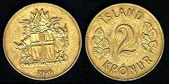 2 kronur 1946 Islande