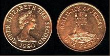 1 penny 1990 Jersey
