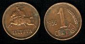 1 centas 1936 Lituanie
