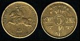 5 centai 1925 Lituanie