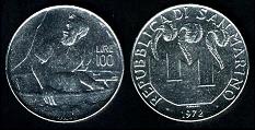 100 lire 1972 Saint-Marin