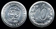10 haleru 1971 Tchécoslovaquie