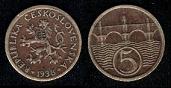 5 haleru 1938 Tchécoslovaquie
