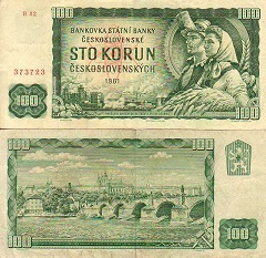 billet 100 korun 1961 Tchécoslovaquie