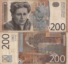 billet 200 dinara 2000 Yougoslavie