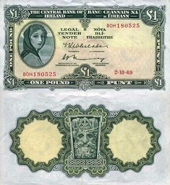 billet 1 pound 1969 irlande