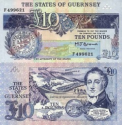 billet 10 pounds 1991 Guernesey