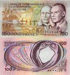 billet 100 francs 1968 Luxembourg