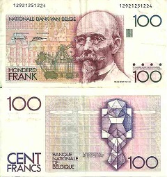 billet 100 francs 1992 Belgique 