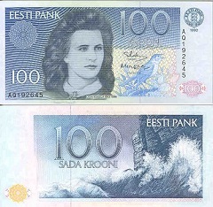 billet 100 krooni 1992 Estonie