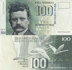 billet 100 markkaa 1986 Finlande