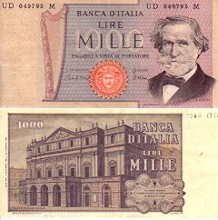 billet 1000 lire 1980 Italie 