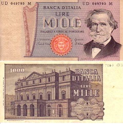 billet 1000 lire 1980 Italie