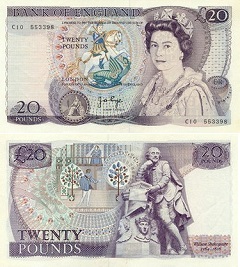 billet 10 pounds 1970 Grande Bretagne 