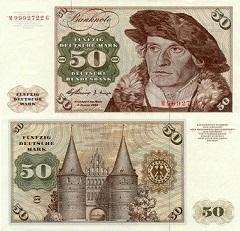 billet 50 deutshe mark 1960 Allemagne