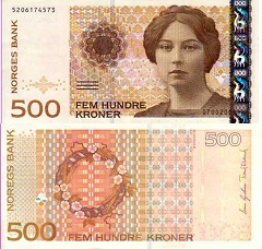 billet 500 kroner 2002 Norvège
