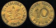 10 pfennig 1949 république fédérale d'allemagne