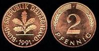 2 pfennig 1991 