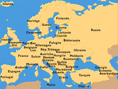 Carte monnaie par pays europe