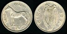 1 demi crown 1962 Irlande