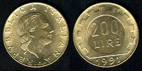 200 lire 1991 Italie 