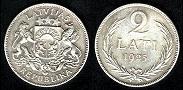 2 lats 1925 Lettonie
