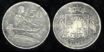 50 sentimu 1922 Lettonie