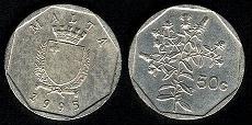 50 cents 1995 Malte