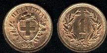 1 rappen 1933 Suisse