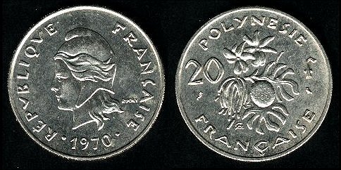 320 francs 1970 polynésie française