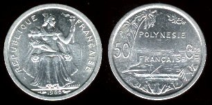 50 Centimes 1965 Polynésie Française