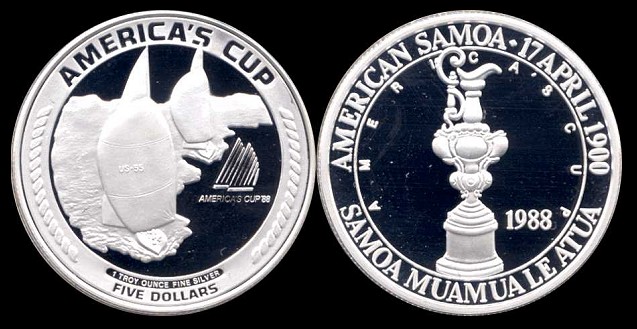 5 dollars 1988 samoa