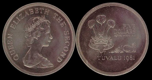 5 dollars 1981 Tuvalu