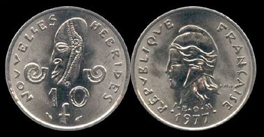 10 francs 1977 Nouvelles hébrides