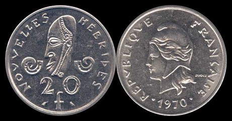 20 francs 1970 Nouvelles Hébrides