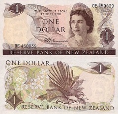 billet 1 dollar 1968 Nouvelle Zélande