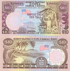 billet 10 tala 1980 îles Samoa 