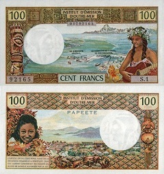 billet 100 francs 1969 territoires français d'outre mer Papeete