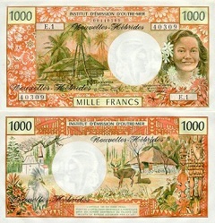 billet 1000 francs 1970 Nouvelles Hébrides 