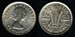 3 Pence 1953 Australie