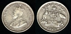 6 Pence 1928 Australie