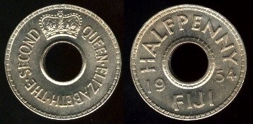 1/2 penny 1954 fiji