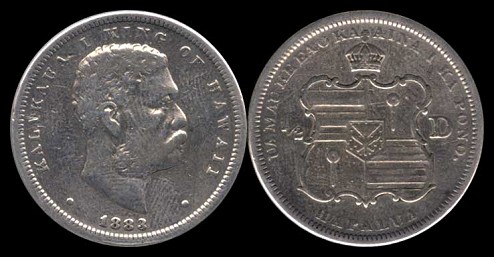 1/2 dollar 1883 hawai