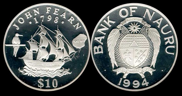 10 dollars 1994 nauru