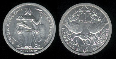 1 franc 1949 nouvelle calédonie