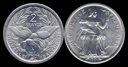 2 francs 1971 nouvelle calédonie