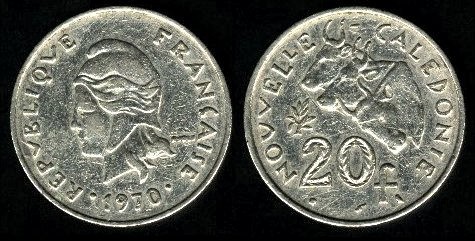 20 francs 1970 nouvelle calédonie