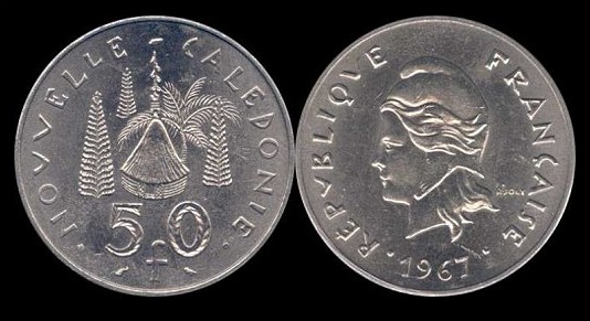 50 francs 1967 nouvelle calédonie